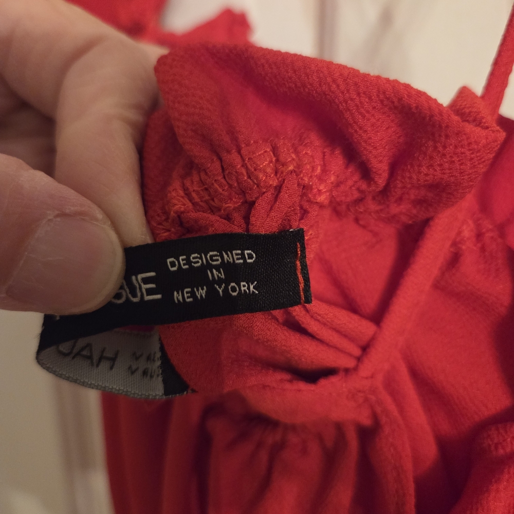 Haute Rogue Red Ruffled Off-Shoulder Dress - Picture 3 of 3